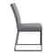 Armen Living Trevor Contemporary Dining Chair in Matte Black Finish and Gray Faux Leather, PK2 LCTRCHMBGR - alternate 3